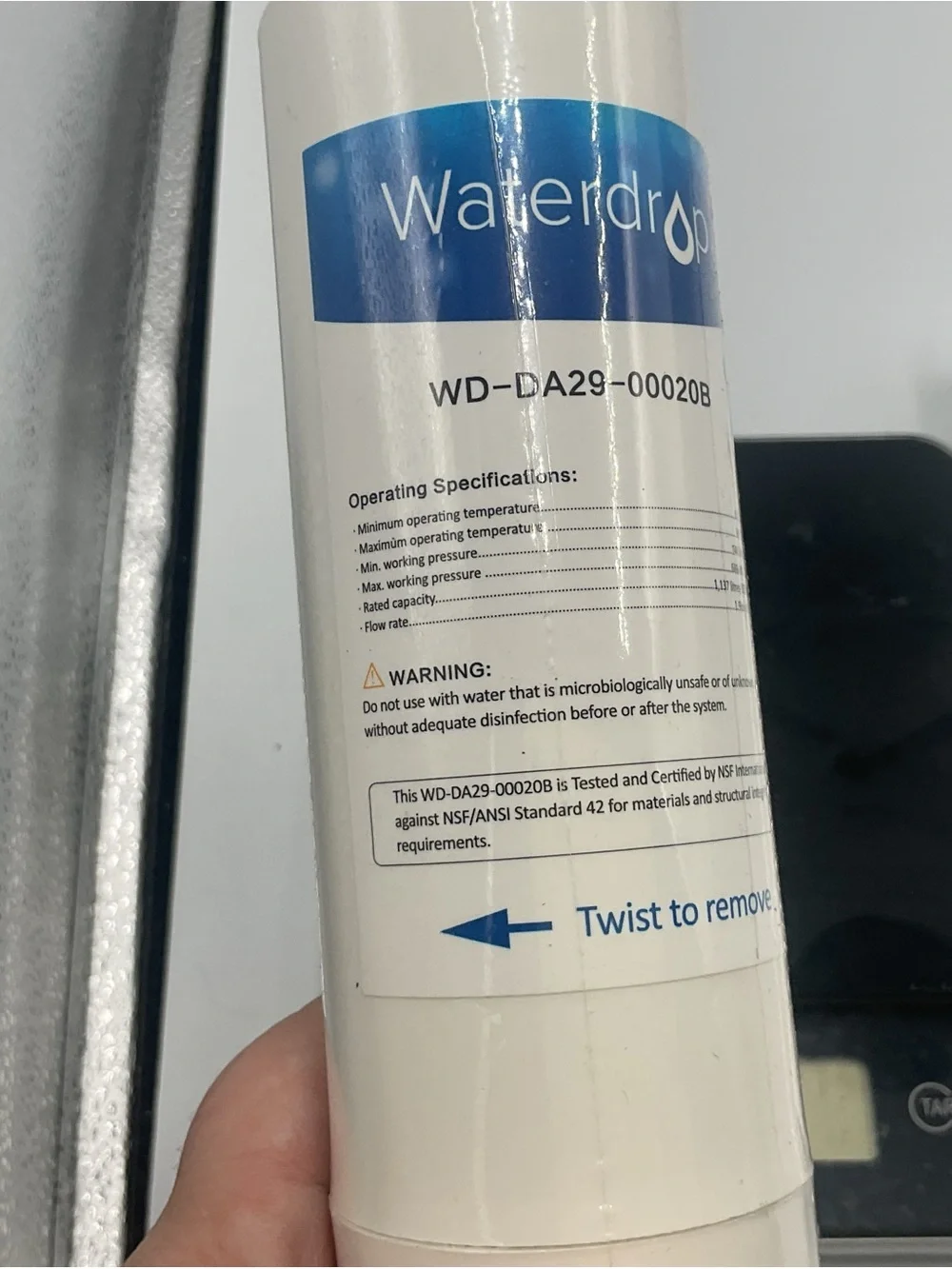 Lot x3 WaterDrop Model WD-DA29-00020B Twist in Water Filter for Samsung Fridge